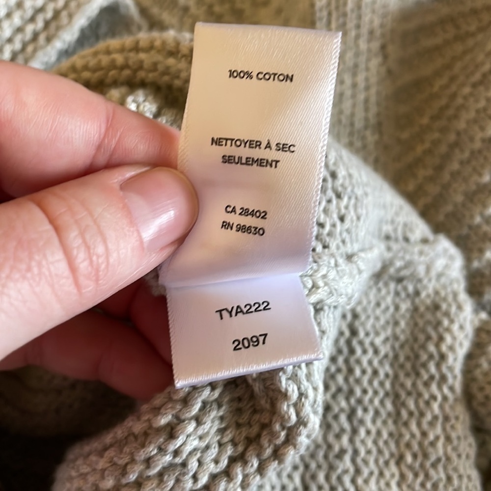 Lilla P Cowl Neck Ribbed Knit Turtleneck Sweater Oatmeal Gray Size XS - Picture 9 of 9